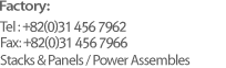 Factory: Tel : +82(0)31 456 7962Fax: +82(0)31 456 7966Stacks & Applications / Power Assemblies 